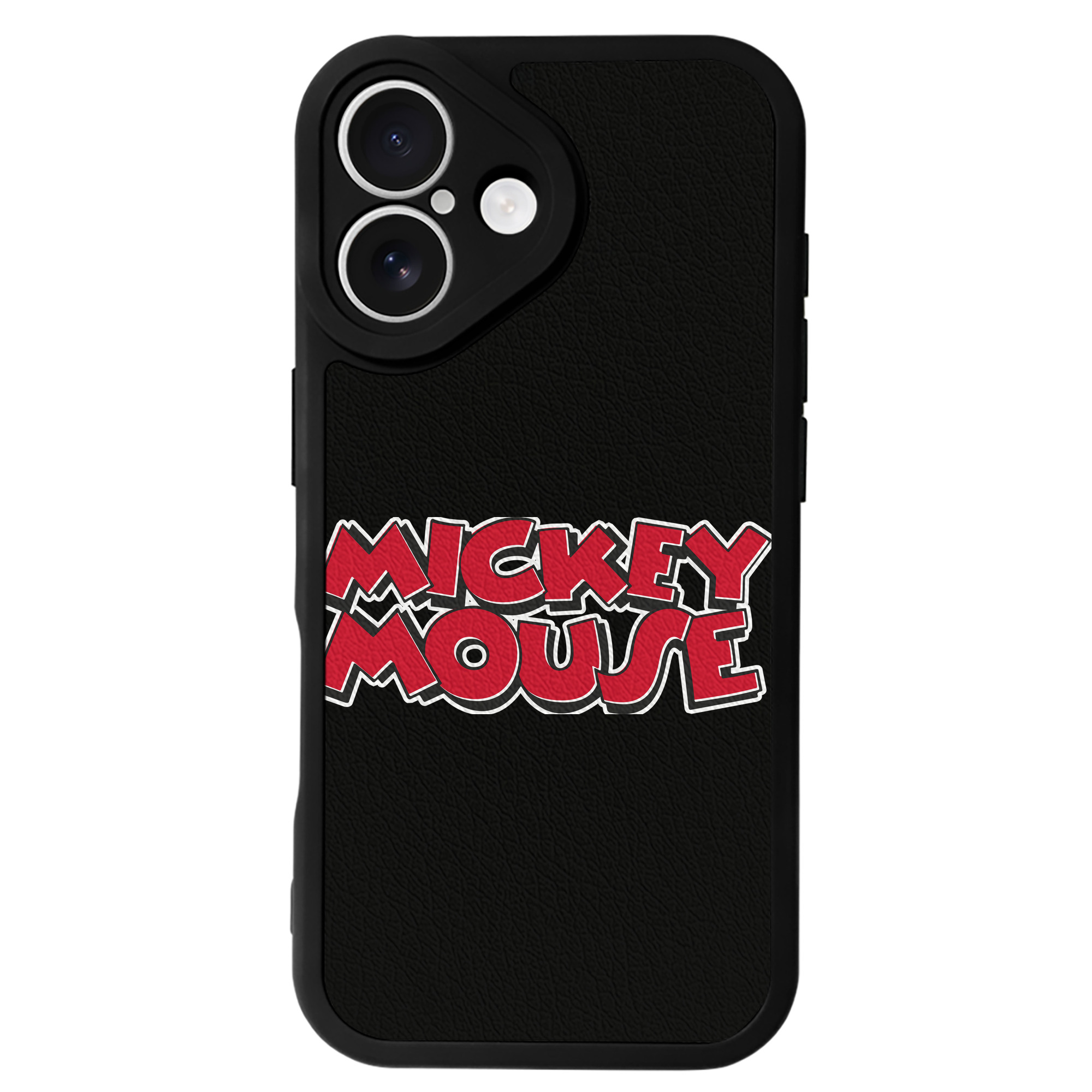 （画像用） ミッキーマウス Mickey Mouse 【iPhone 16シリーズ対応】シリコンスマホケース（レザー調） 材質：シリコン